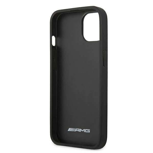 AMG AMHCP13SGSEBK iPhone 13 mini 5,4" czarny/black hardcase Leather Debossed Lines_6