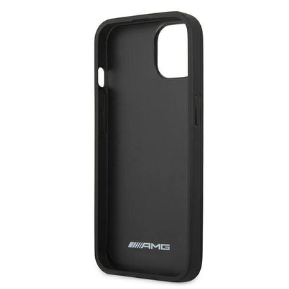 AMG AMHCP13SGSEBK iPhone 13 mini 5,4" czarny/black hardcase Leather Debossed Lines_6