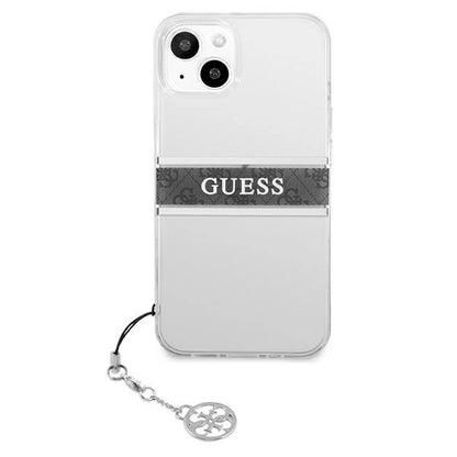 Guess GUHCP13SKB4GGR iPhone 13 mini 5.4&quot; Transparent hardcase 4G Gray Strap Charm_2