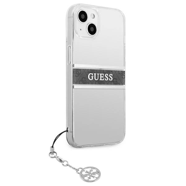 Guess GUHCP13SKB4GGR iPhone 13 mini 5.4&quot; Transparent hardcase 4G Gray Strap Charm_3