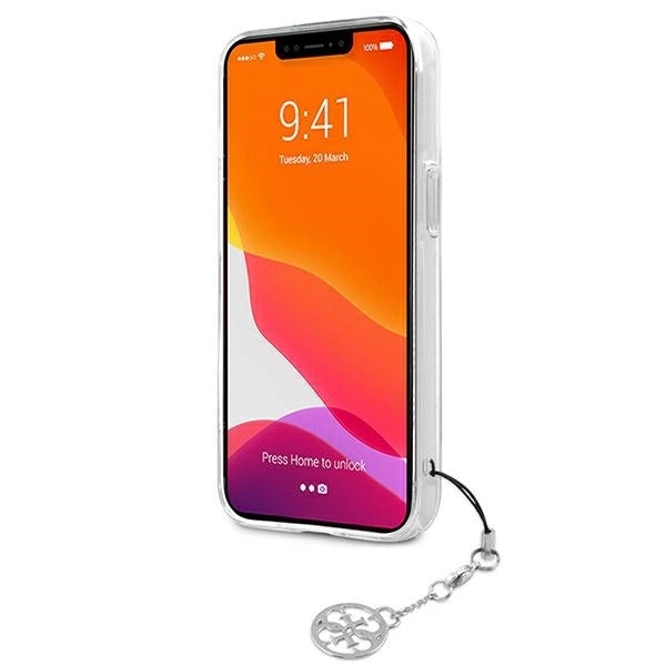 Guess GUHCP13SKB4GGR iPhone 13 mini 5.4&quot; Transparent hardcase 4G Gray Strap Charm_4