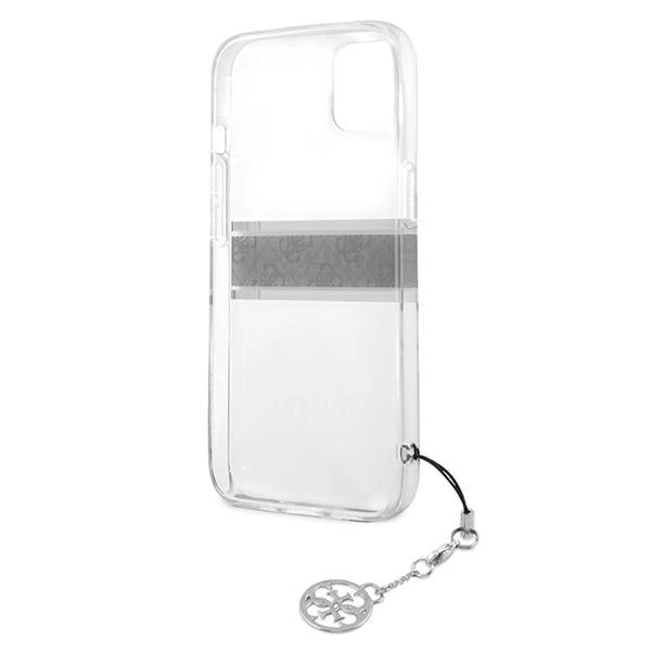 Guess GUHCP13SKB4GGR iPhone 13 mini 5.4&quot; Transparent hardcase 4G Gray Strap Charm_6