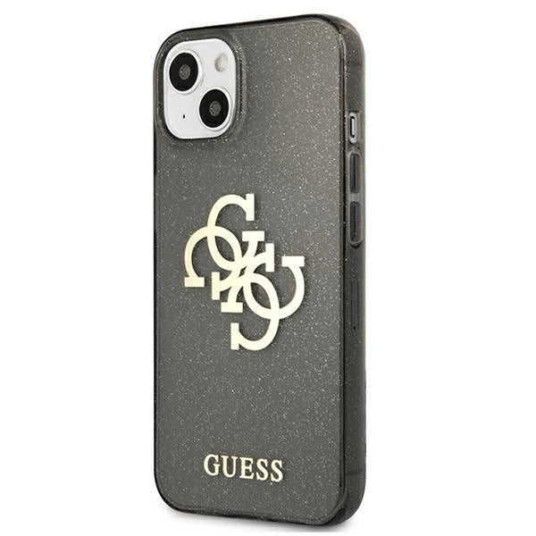 Guess GUHCP13SPCUGL4GBK iPhone 13 mini 5.4" black/black hard case Glitter 4G Big Logo_1