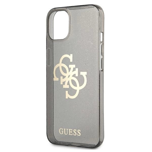 Guess GUHCP13SPCUGL4GBK iPhone 13 mini 5.4" black/black hard case Glitter 4G Big Logo_5