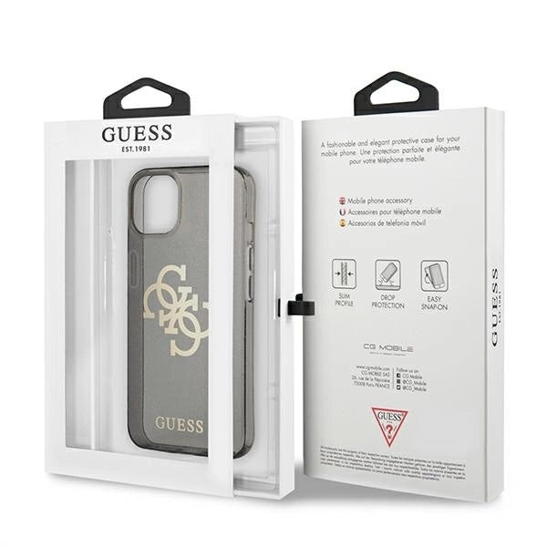 Guess GUHCP13SPCUGL4GBK iPhone 13 mini 5.4" black/black hard case Glitter 4G Big Logo_7
