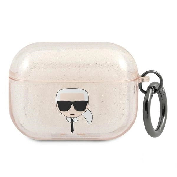 Karl Lagerfeld KLAPUKHGD AirPods Pro cover złoty/gold Glitter Karl`s Head_0