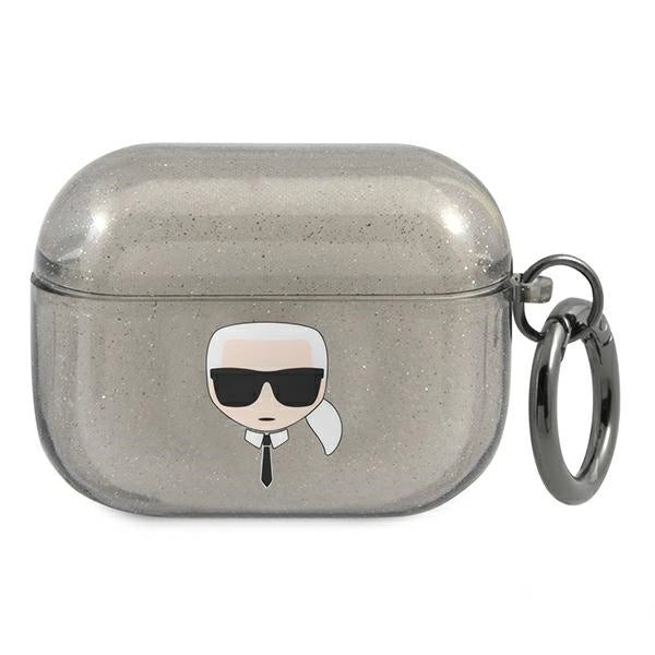 Karl Lagerfeld KLAPUKHGK AirPods Pro cover czarny/black Glitter Karl`s Head_0
