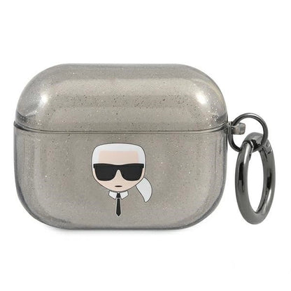 Karl Lagerfeld KLAPUKHGK AirPods Pro cover czarny/black Glitter Karl`s Head_0