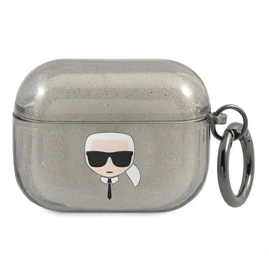 Karl Lagerfeld KLAPUKHGK AirPods Pro cover czarny/black Glitter Karl`s Head_0