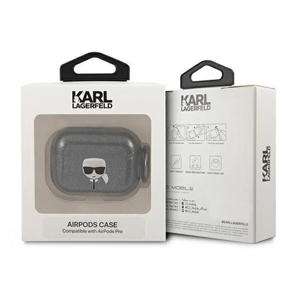 Karl Lagerfeld KLAPUKHGK AirPods Pro cover czarny/black Glitter Karl`s Head_2