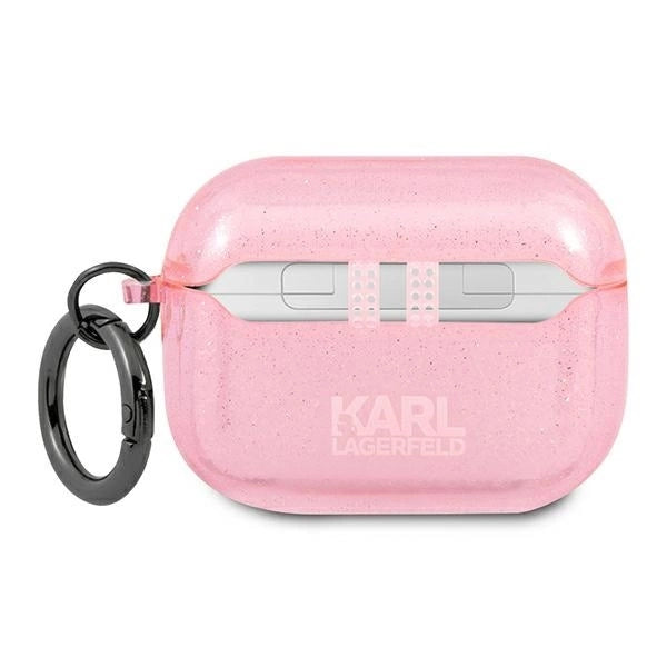 Karl Lagerfeld KLAPUKHGP AirPods Pro cover różowy/pink Glitter Karl`s Head_1