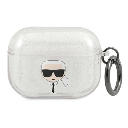 Karl Lagerfeld KLAPUKHGS AirPods Pro cover srebrny/silver Glitter Karl`s Head_0