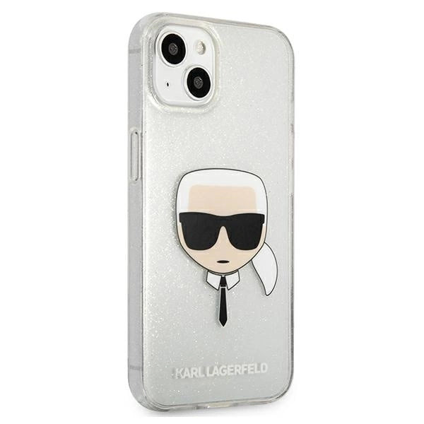Karl Lagerfeld KLHCP13SKHTUGLS iPhone 13 mini 5,4" srebrny/silver hardcase Glitter Karl`s Head_3