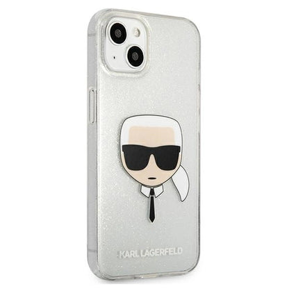 Karl Lagerfeld KLHCP13SKHTUGLS iPhone 13 mini 5,4" srebrny/silver hardcase Glitter Karl`s Head_3