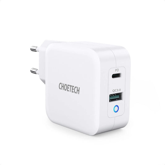 Choetech fast GaN wall charger USB Type C PD USB-A QC3.0 65W 3,25A white (PD8002)_0