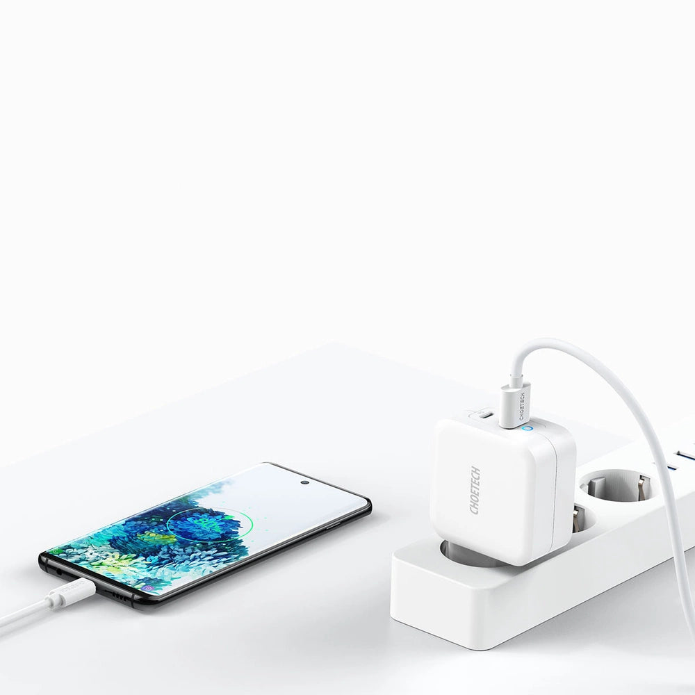 Choetech fast GaN wall charger USB Type C PD USB-A QC3.0 65W 3,25A white (PD8002)_2