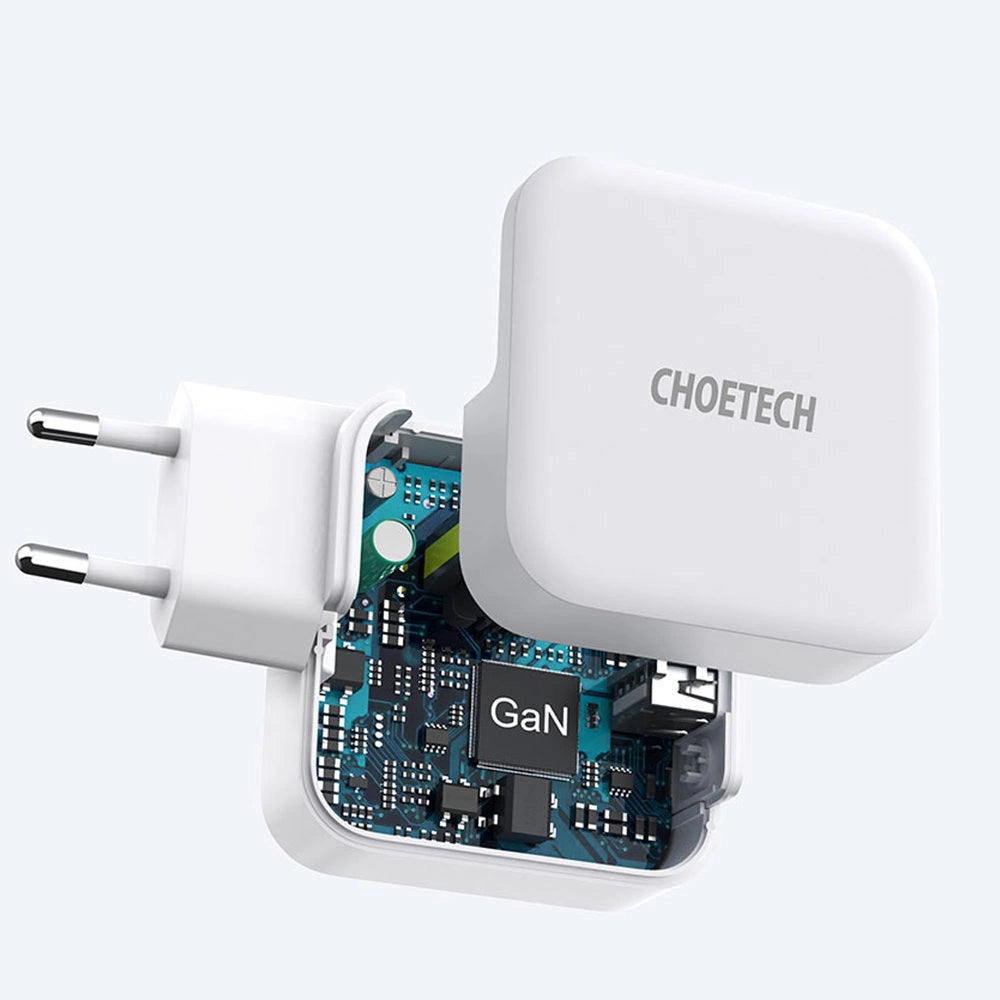 Choetech fast GaN wall charger USB Type C PD USB-A QC3.0 65W 3,25A white (PD8002)_3