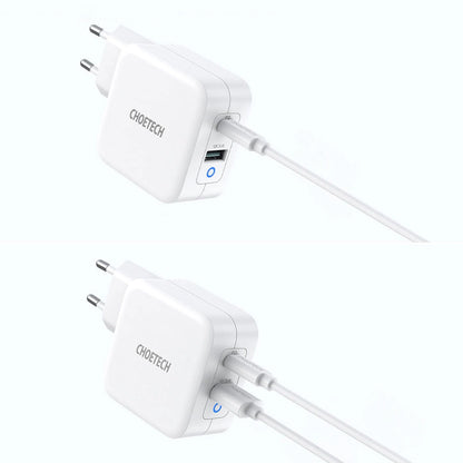 Choetech fast GaN wall charger USB Type C PD USB-A QC3.0 65W 3,25A white (PD8002)_4