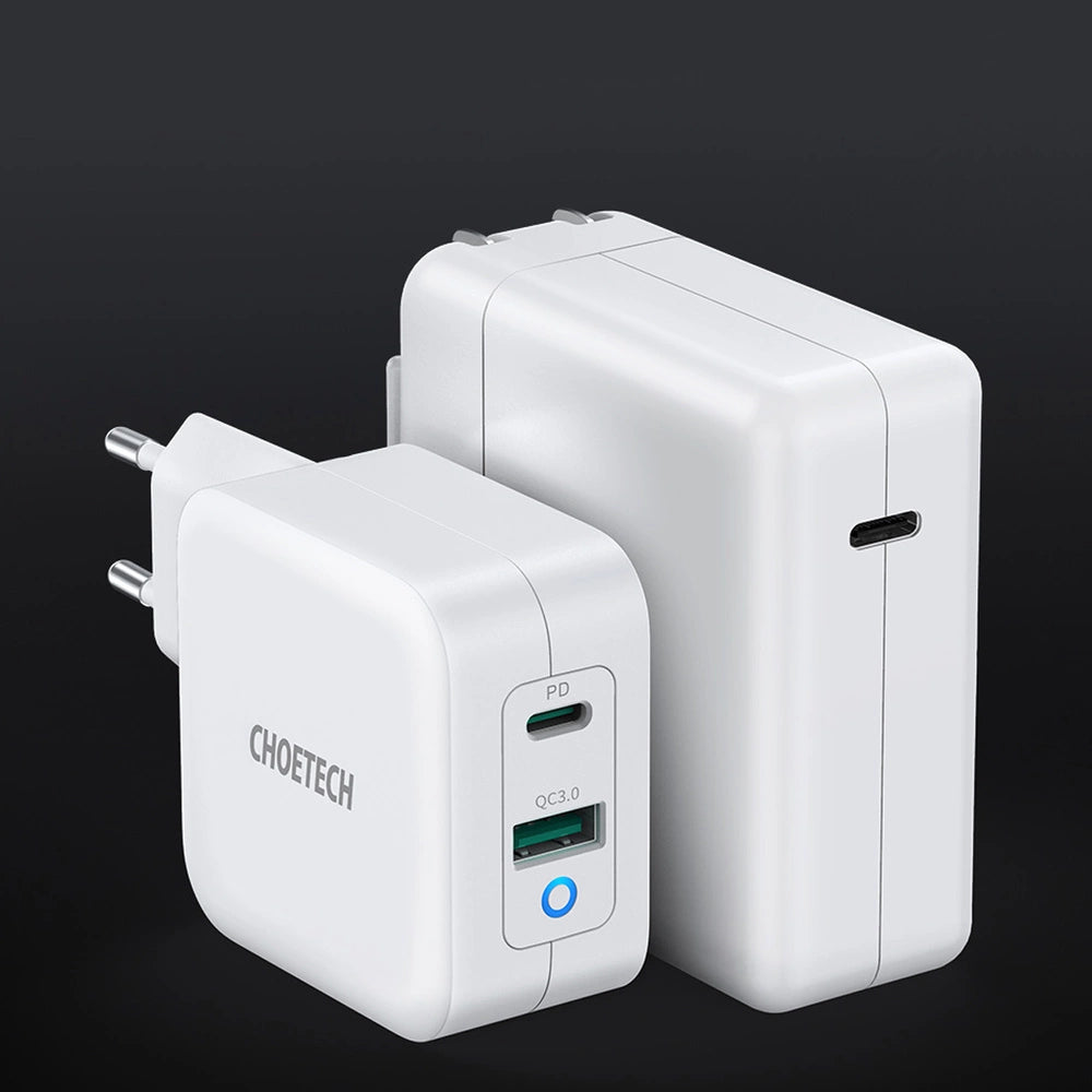 Choetech fast GaN wall charger USB Type C PD USB-A QC3.0 65W 3,25A white (PD8002)_5