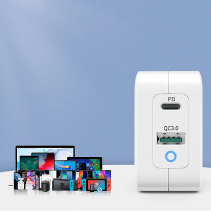 Choetech fast GaN wall charger USB Type C PD USB-A QC3.0 65W 3,25A white (PD8002)_6