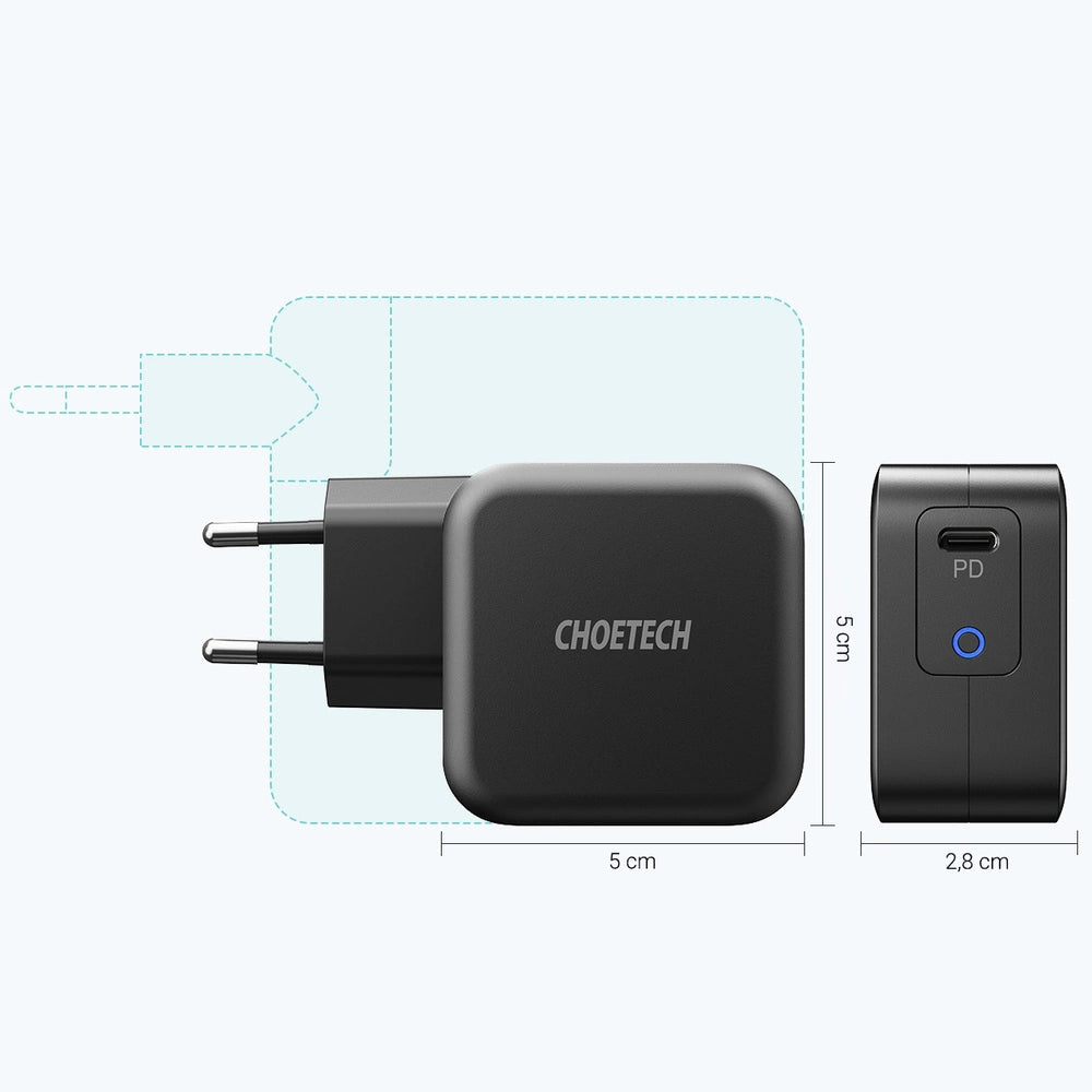 Choetech GaN USB Type C wall charger 61W Power Delivery black (Q6006)_3