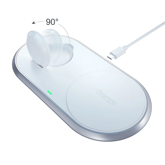 Choetech Qi 2in1 wireless charger for smartphones / Apple Watch with stand (MFI) USB Type C white (T317)_0