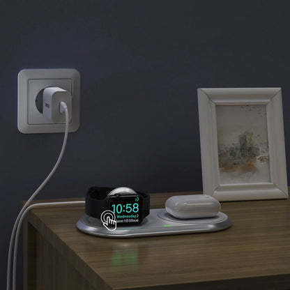 Choetech Qi 2in1 wireless charger for smartphones / Apple Watch with stand (MFI) USB Type C white (T317)_5