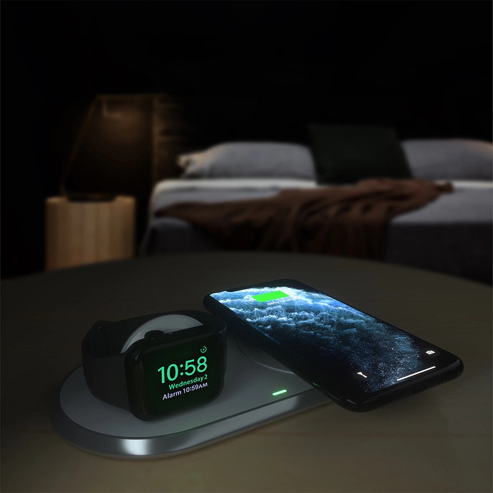 Choetech Qi 2in1 wireless charger for smartphones / Apple Watch with stand (MFI) USB Type C white (T317)_8