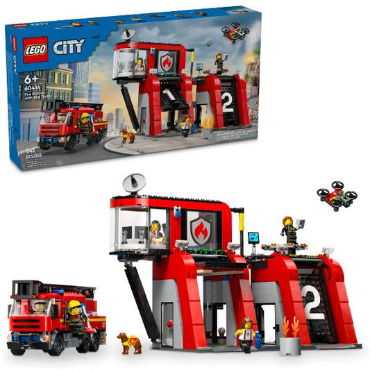 60414 City Feuerwehrstation mit Drehleiterfahrzeug, Konstruktionsspielzeug_0