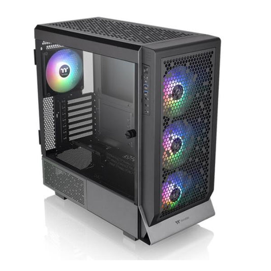 Gabinete Thermaltake Ceres 500 TG ARGB Preto / Iluminação LED ARGB / Design Moderno_0