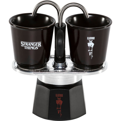 Cafeteira Bialetti x Stranger Things c/ 2 Copos 90ml Que Mudam de Cor