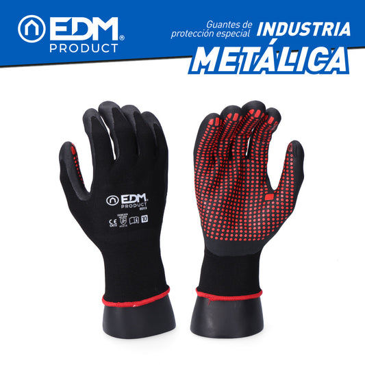 Luvas indÃºstria metalÃºrgica nylon, fibra lycra Â® revestido de nitrilo tamanho 9_0
