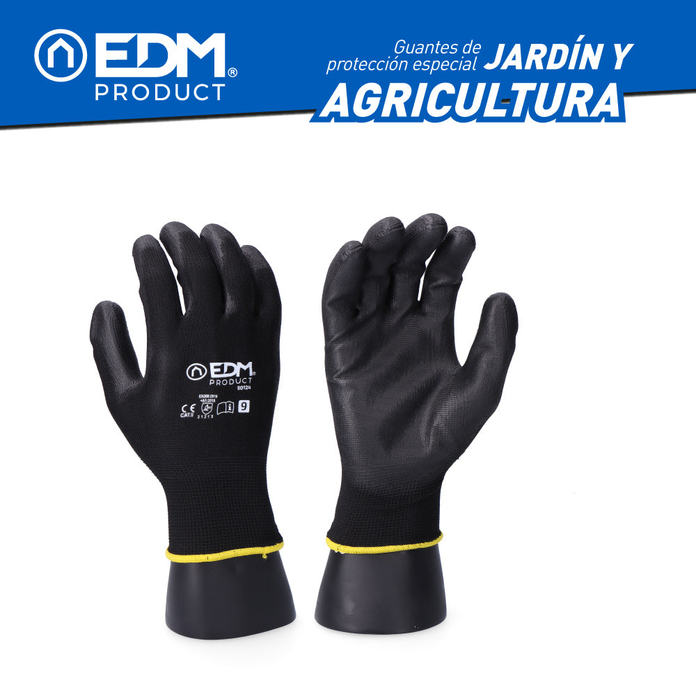 Luvas de jardim e agricultura poliÃ©ster revestido de poliuretano tamanho 8_0