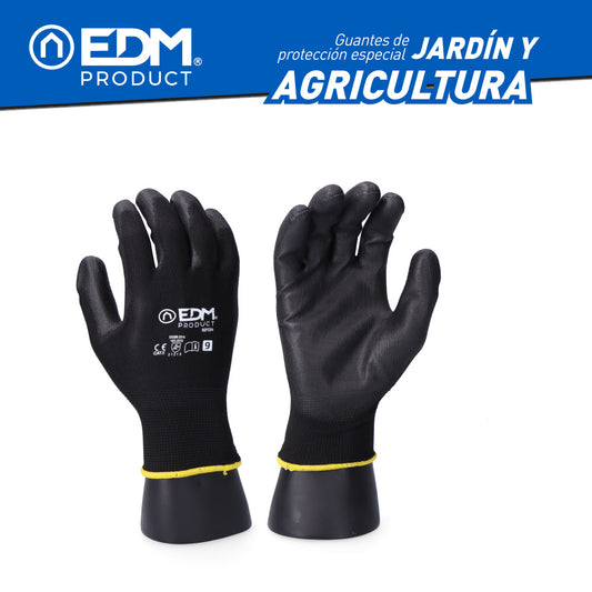 Luvas de jardim e agricultura poliÃ©ster revestido de poliuretano tamanho 8_0
