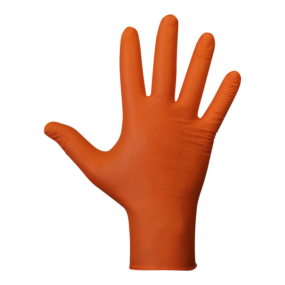 Luva agility grip nbr s/orange powder t10.caixa 50 unidades. juba_0