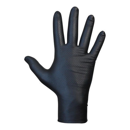 Luva agility grip nbr sem pÃ³ preto powder tamanho 7, caixa 50 unid_0