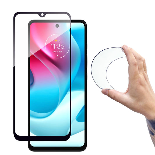 Full Cover Flexi Nano Glass Film Tempered Glass with Moto G60s Frame_0