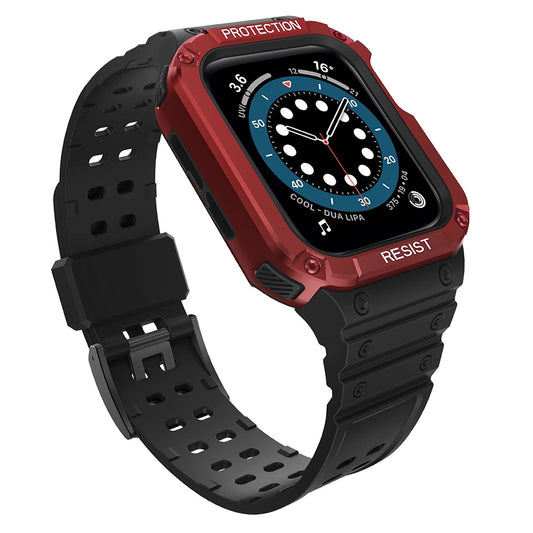 Protect Strap Band for Apple Watch 38/40/41mm Armored Case Strap - Black, Red_0