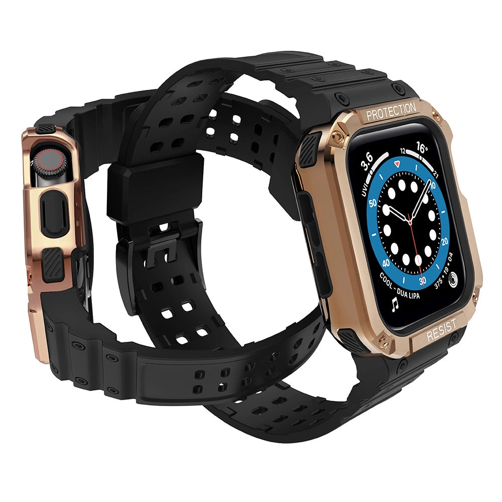 Protect Strap Band for Apple Watch 38/40/41mm Armored Case Strap - Black, Rose Gold_2