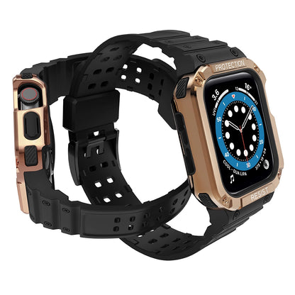 Protect Strap Band for Apple Watch 38/40/41mm Armored Case Strap - Black, Rose Gold_2