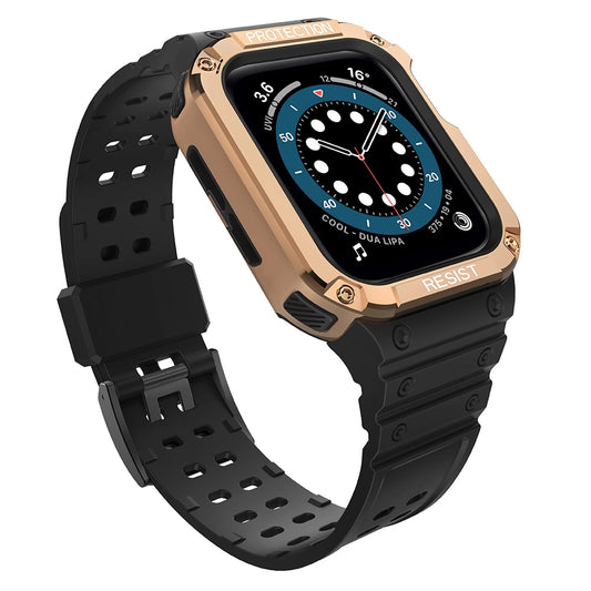 Protect Strap Band for Apple Watch 38/40/41mm Armored Case Strap - Black, Rose Gold_0