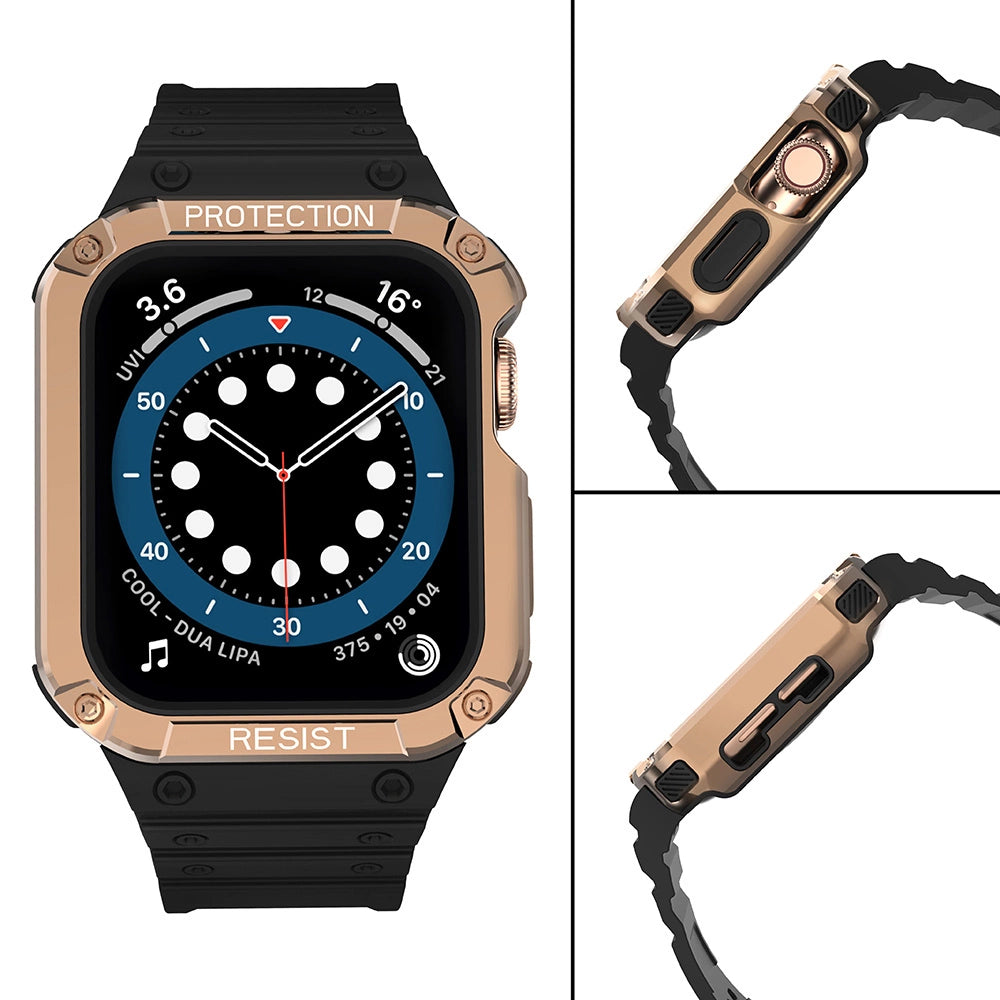 Protect Strap Band for Apple Watch 38/40/41mm Armored Case Strap - Black, Rose Gold_3