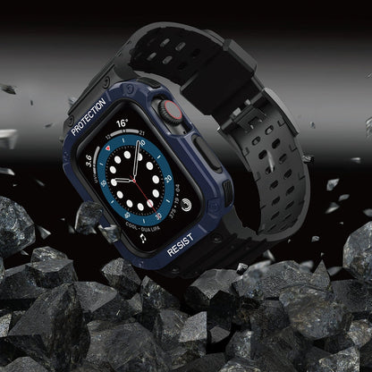 Protect Strap Band for Apple Watch 38/40/41mm Armored Case Strap - Black, Blue_5