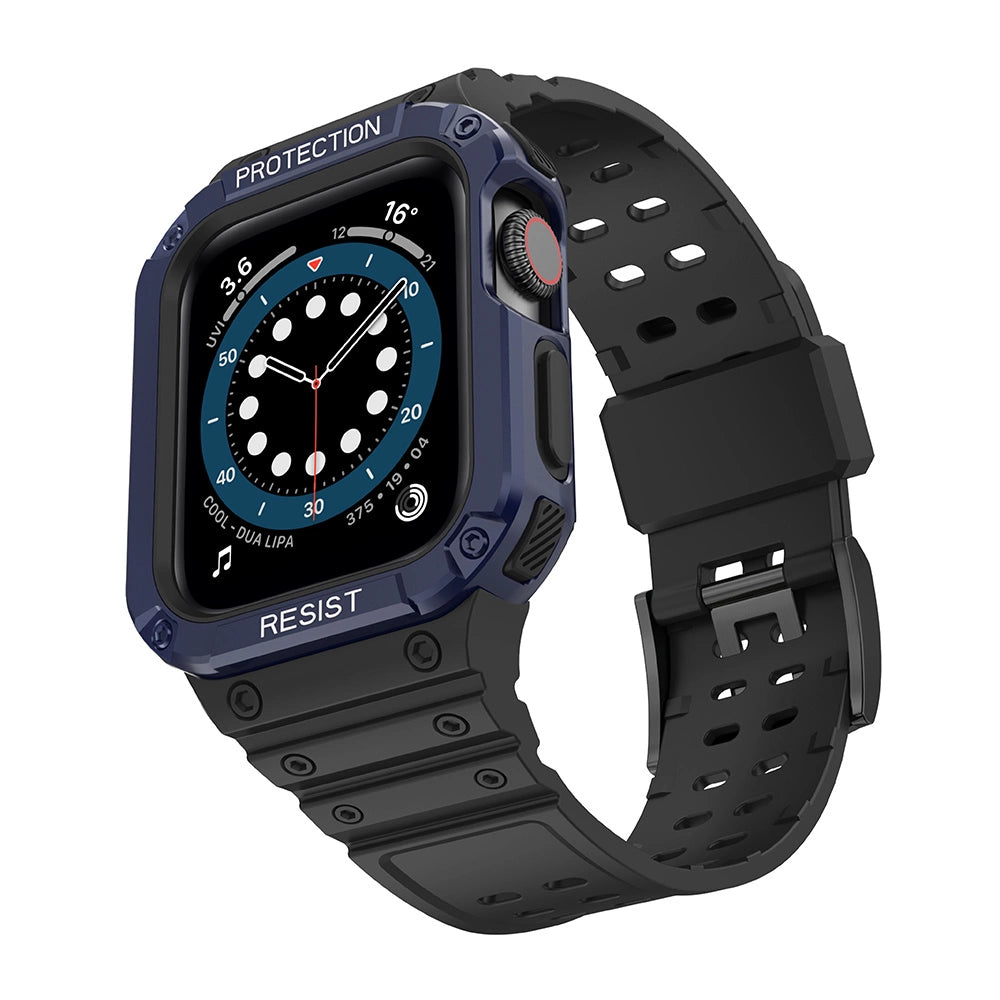Protect Strap Band for Apple Watch 38/40/41mm Armored Case Strap - Black, Blue_1