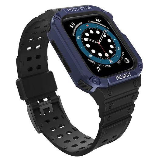 Protect Strap Band for Apple Watch 38/40/41mm Armored Case Strap - Black, Blue_0