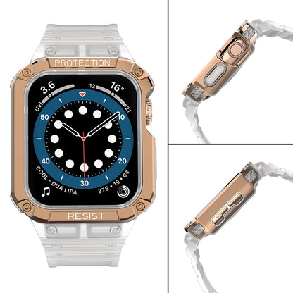 Protect Strap Band for Apple Watch 38/40/41mm Armored Case Strap - Transparent, Rose Gold_3