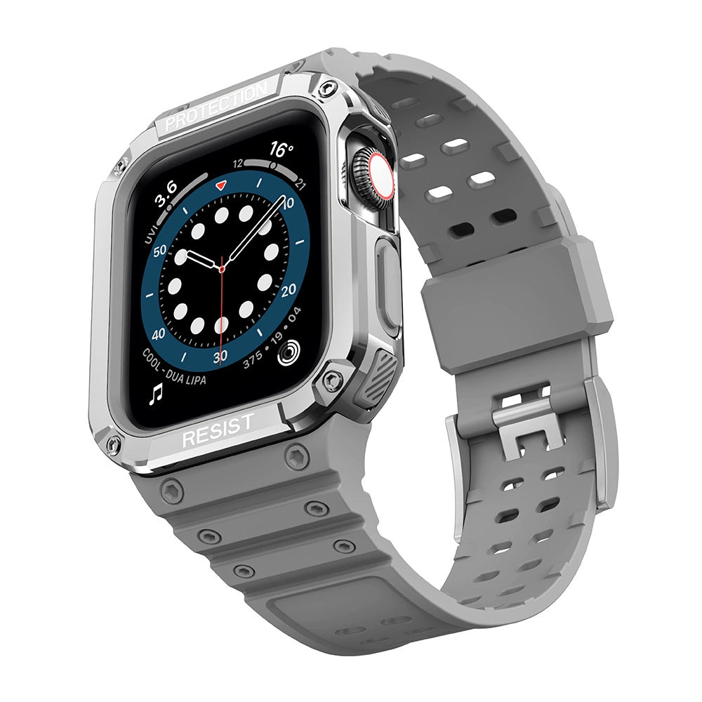 Protect Strap Band for Apple Watch 38/40/41mm Armored Case Strap - Gray, Silver_1