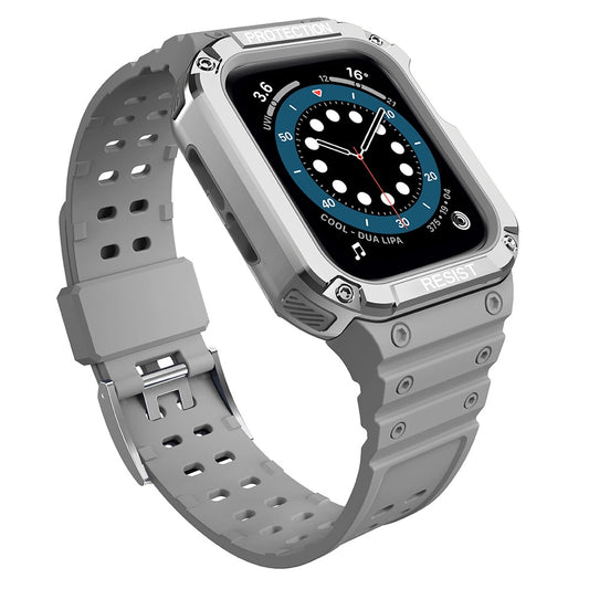 Protect Strap Band for Apple Watch 38/40/41mm Armored Case Strap - Gray, Silver_0