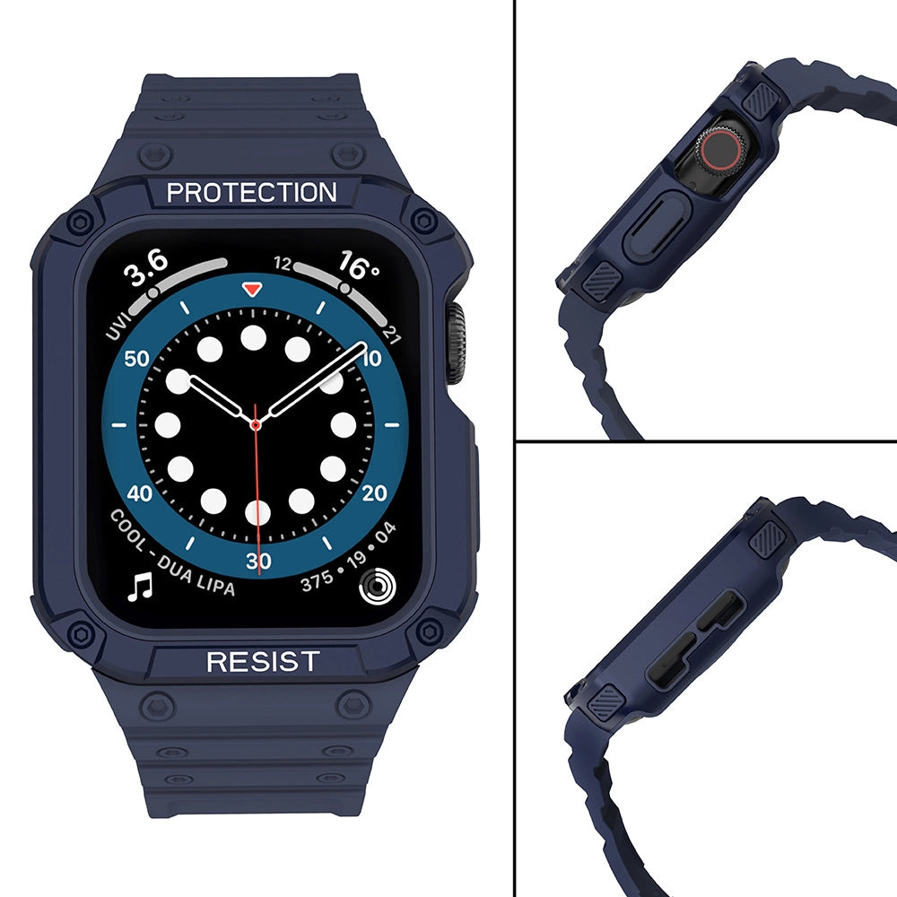 Protect Strap Band for Apple Watch 38/40/41mm Armored Case Strap - Blue_3