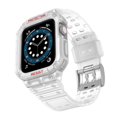 Protect Strap Band Case Wristband for Apple Watch 7 / 6 / 5 / 4 / 3 / 2 / SE (45 / 44 / 42mm) Case Armor Watch Cover Transparent_1